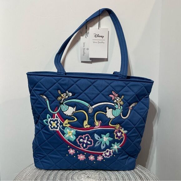 Vera Bradley Disney Daisy and Donald Duck Small Vera Tote Sensational Six NWT - Picture 1 of 8